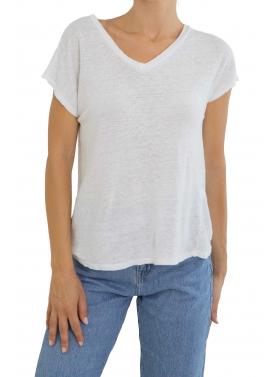 Maglia in lino con scollo a V